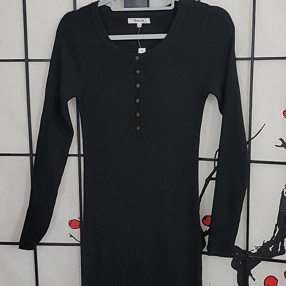 Madewell Henley Sweater Midi Dress - Picture 3 of 9